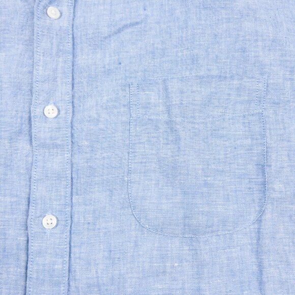 J. Crew Irish Linen Shirt Men's XL Classic Fit Baird McNutt Blue Short Sleeve - Picture 8 of 14